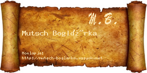 Mutsch Boglárka névjegykártya